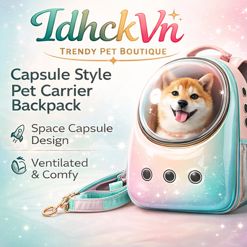 IdhckVn™ Capsule Style Pet Carrier Backpack, Space Capsule Pet Travel Bag with Ventilated Design, Trendy Hard Shell Cat & Dog Carrier