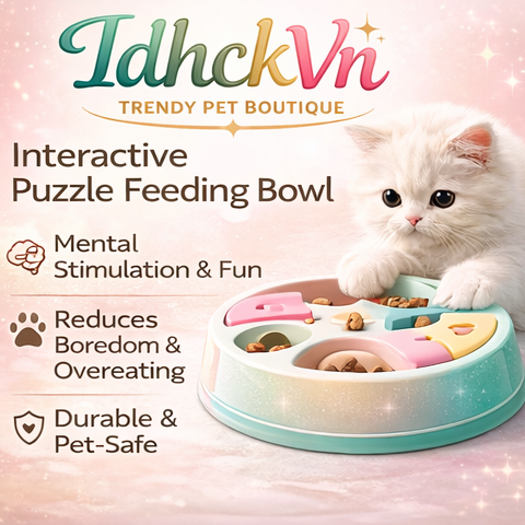 IdhckVn™ Interactive Puzzle Feeding Bowl, Enrichment Pet Feeder Toy for Mental Stimulation, Non-Toxic Durable Pet Bowl